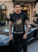 The Don - Men's T-Shirt ROLLEMAN® Rhinestone Stones Bear Corleone Mafia