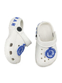 Johnny Clumpy Klompen Kids - Wit met Marineblauw ROLLEMAN Logo