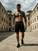 Nero | ROLLEMAN® | Sports Shorts | Black/Lavender Blue