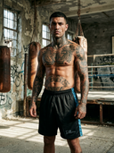 Renzo | ROLLEMAN® | Sports Shorts | Black/Light Blue