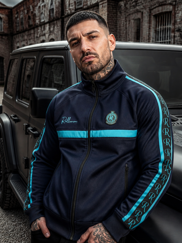 ROLLEMAN Hector Trainingsjacke – Dunkelblau / Türkis