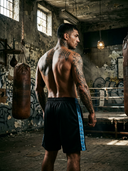 Renzo | ROLLEMAN® | Sports Shorts | Black/Light Blue
