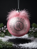 ROLLEMAN® Weihnachtsbaumkugel Rosa | Frohe Weihnachten | 10cm