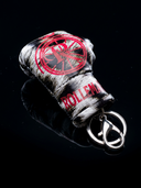 ROLLEMAN® Mini Boxhandschuh Schlüsselanhänger | Weiß Leopard | Rotes Logo