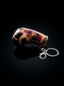 ROLLEMAN® Mini Boxhandschuh-Schlüsselanhänger | Braun Leopard | Rotes Logo