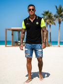 Wojtek - ROLLEMAN® Sport Polo Black/Neon Yellow