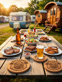 ROLLEMAN® Kamping Life Untersetzer Set | Wohnwagen Design | 6-teilig