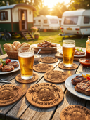 ROLLEMAN® Kamping Life Untersetzer Set | Wohnwagen Design | 6-teilig