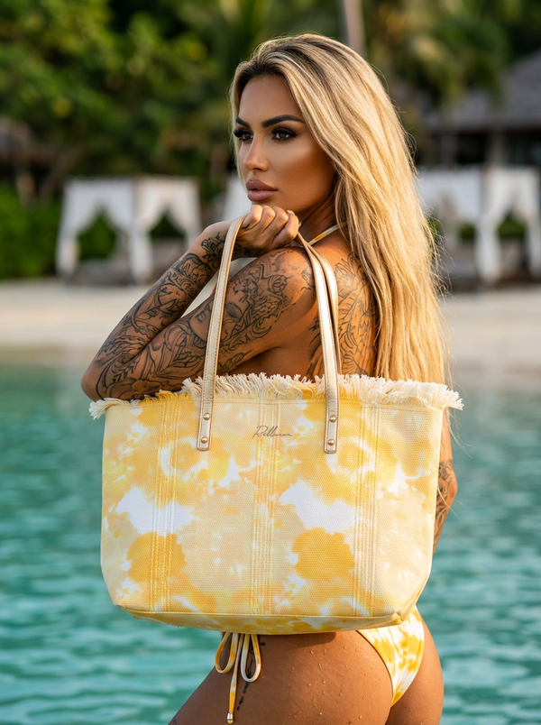 La Vie au Soleil — Statement Shopper | Tie-Dye Yellow & White