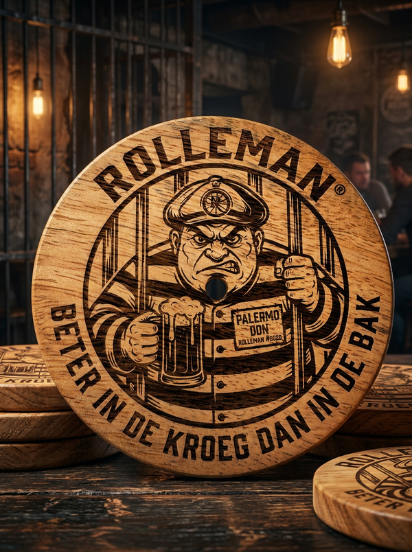 ROLLEMAN® Palermo Don Onderzetters — Set 6 Stuks incl. Standaard | Mangohout | Gelimiteerd