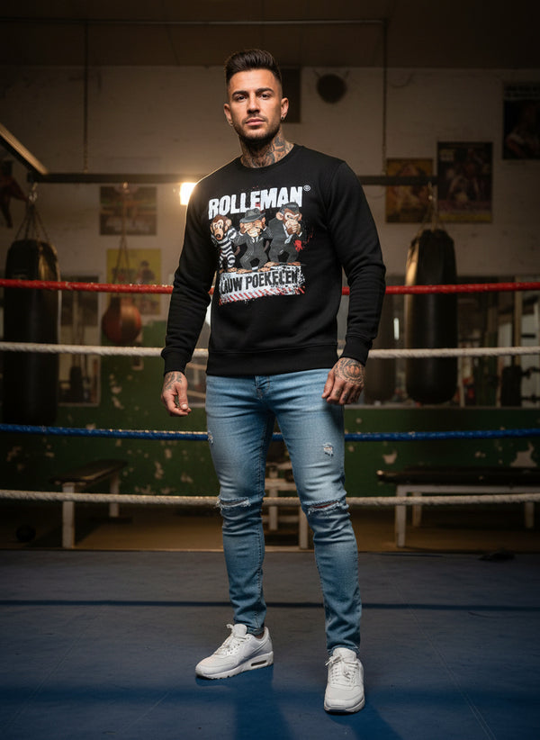 Zoltán Pullover – Schwarz: „Lauwarmes Poekelen – Kein Gerede“ | Code of Silence ROLLEMAN