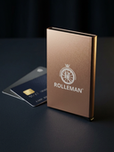 ROLLEMAN® Aluminium Kartenhalter | Rosa & Bronze Gold | Pop-up | RFID-Schutz