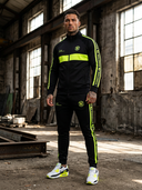 Valeriu Zweiteiliger Trainingsanzug für Herren – Schwarz mit Neongelb