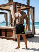 Bronisław - ROLLEMAN® Sport Short Zwart/Neon Geel