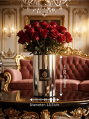 ROLLEMAN® Luxury Decorative Vase | Hurricane Lamp | Mirrored Bronze Glass | 20 cm