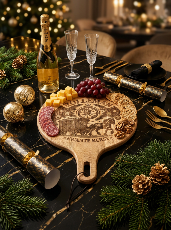 ROLLEMAN® Snackbrett | Kwante Weihnachts Edition | Mangoholz | Handgemacht