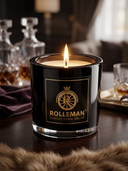 ROLLEMAN® Black Amber — Luxe Geurkaars in Zwart Glas | Handgegoten in Frankrijk