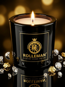 ROLLEMAN® Black Amber — Luxe Geurkaars in Zwart Glas | Handgegoten in Frankrijk
