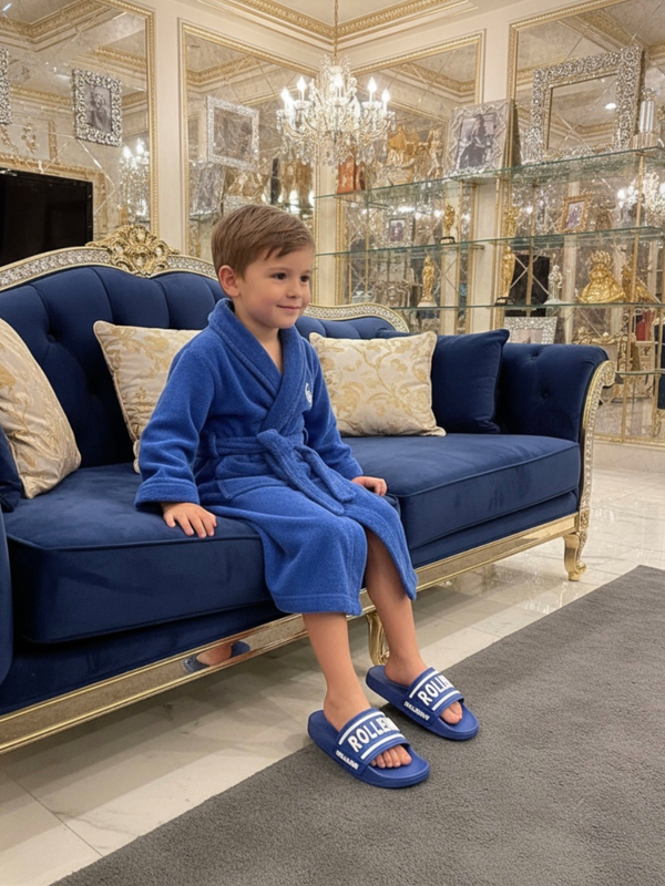 Reef: Marineblauw Kids Slippers met 3D ROLLEMAN Logo