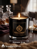 ROLLEMAN® Black Amber — Luxe Geurkaars in Zwart Glas | Handgegoten in Frankrijk