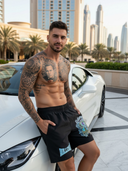 Gypsy Cartel | ROLLEMAN® | Swim Shorts | Black/Turquoise
