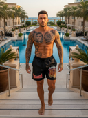 Gypsy Cartel | ROLLEMAN® | Swim Shorts | Black/Red