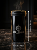 ROLLEMAN® Thermos Mug | Stainless Steel | 290ml | Black | Wheel