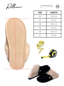 Adrianna Camel Pantoffels Voor Dames - Fluffy Open Sloffen Met Pluche Voering En Antislip Zool