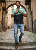 Julián - Herren-T-Shirt ROLLEMAN® Performance Polyester Blau