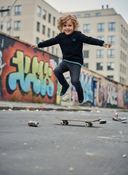 Sweater Tjabo - Kids, zwart met turquoise accenten