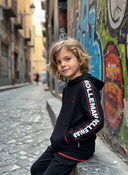 Pino Trendy Kinder Hoodie - Zwart met Rood Accenten