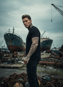 Carlo - Heren T-Shirt ROLLEMAN® Gold Metal Logo