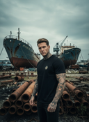 Carlo - Heren T-Shirt ROLLEMAN® Gold Metal Logo
