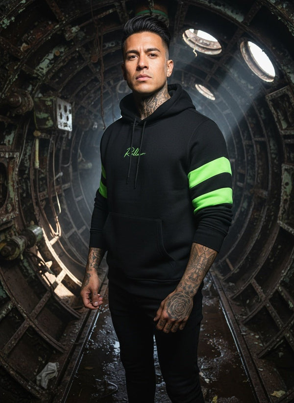 Michail – Hoodie mit Neonstreifen und „ROLLEMAN“-Stickerei