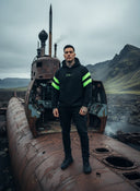 Michail - Hoodie met Neon Strepen en "ROLLEMAN" Borduring