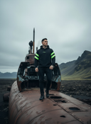 Michail - Hoodie met Neon Strepen en "ROLLEMAN" Borduring